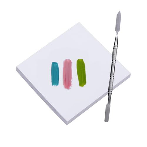 50 Sheets Disposable Nail Polish Palette Paper - Portable Waterproof Art Mixing Tool With Stirring Rod for Gel and Makeup (50pcs) - color: 50pcs