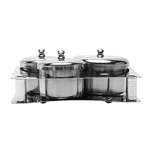 3PCS Stainless Steel Nail Art Dappen Dish with Lid for Acrylic Nail Liquid