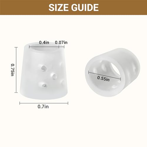 Hoogoo Pinky Toe Sleeves 10pcs with Hole, Toe Protecters Covers for Small Toe, Protect Toe from Rubbing, Ingrown Toenails, Corns, Blisters, Hammer Toes and Other Painful Toe Problems - color: Translucent(with Hole)