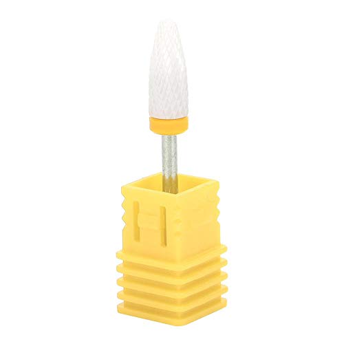 Ceramic Nail Drill Bit Corn-Head-Shape Professional Grinding Head for Nail Polishing(Yellow) - color: Yellow