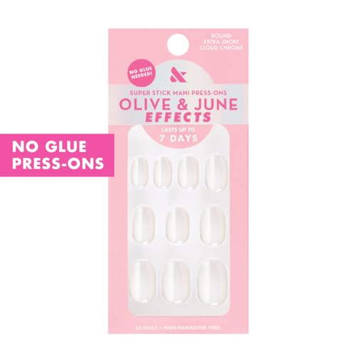 Olive & June Effects Super Stick Press-On Nails, Cloud Chrome - color: Cloud Chrome (Pack of 1)