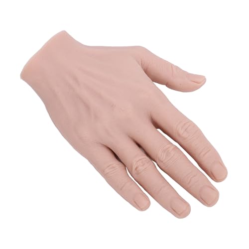 Silicone Male Hand Model, Reusable Silicone Artificial Hand Model for Festival Props Painting Practice, Silicone Tattoo Practice Hand for Experienced Tattoo Artists and Beginners - size: Right Hand