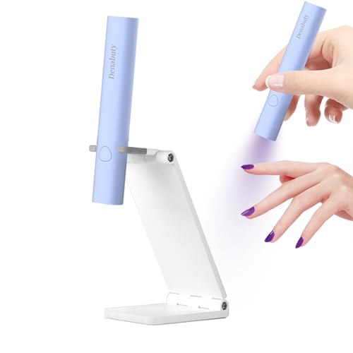 UV Light for Gel Nails, Mini UV LED Nail Lamp Handheld with Stand - size: Blue