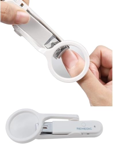 Remedic Nail Clippers with Magnifier – Sharp Blades for Thick Nails