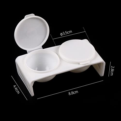 1 Piece Double Cup Nail Art Cup Bowl Acrylic Liquid Powder Dappen Dish Liquid Powder Dappen Container Holder for Nail Art Tools