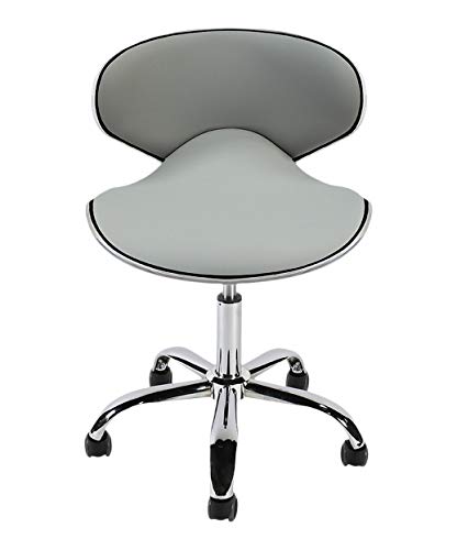 J & A Euro Pedicure Stool Salon Spa Chair Adjustable 13 to 16 Inch, Grey - color: Grey