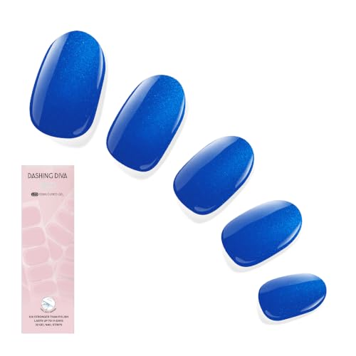 Dashing Diva Glaze Nail Strip Set - Amalfi Blue - Long Lasting, Chip Resistant, Semi-Cured Gel Nail Strips - Summer Gel Set - 4-Piece Manicure Kit with 32 Strips - color: Amalfi Blue