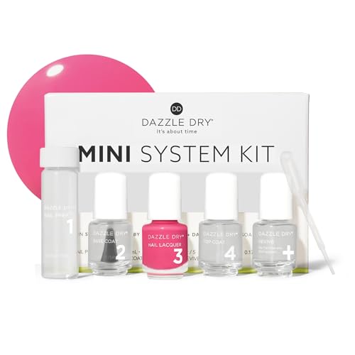 Dazzle Dry Mini Kit – Raspberry Crème – 4 Step System (5 Piece Kit) - color: Raspberry Crème | 5 Piece Set