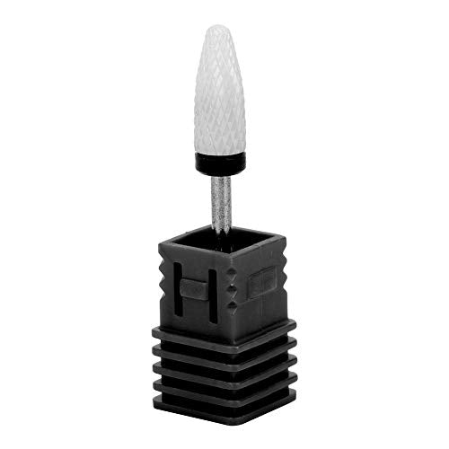Ceramic Nail Drill Bit, Corn Shape 6.6mm, Black Coarse - color: Black