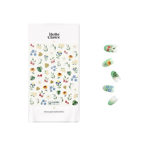 5D Embossed Flower Nail Art Stickers, White Floral, TS-4236 - style: TS-4236