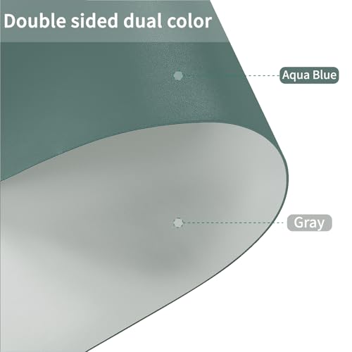 Leather Desk Mat,1.8mm Thick,16x60 Inch Desk Cover,Desk Protector Mat,Dresser Cover Top,Faux Leather Table Cover,Side Table Cover,Office Desk Cover,Office Table Cover(Aqua Blue+Gray,16x60) - color: Aqua Blue+gray, size: 16" × 60"
