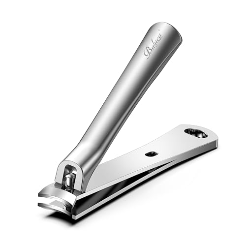 BALUCA Curved Toenail Clipper for Men, Professional Finger Nail Clipper for Women for Thick Nails, Stainless Steel Nail Cutter for Accurate Trimming and Grooming (Pear Silver) - color: Pear Silver