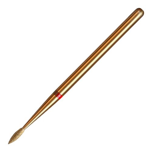 2mm Short Flame Cuticle Clean Nail Drill Bit, Titanium Series Russian Diamond Nail Bits Professional Safety Under Nail Cleaner for Cuticle Dead Skin, Electric Nails Accessories, Fine - color: 2mm Short Flame Cuticle Bit, size: Fine - F