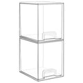 Vtopmart Clear Stackable Storage Drawers, 2 Pack Tall Plastic Organizers - style: High-2pack-Clear