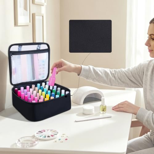 Nail Polish Organizer Case Holds 42 Bottles(15ml-0.5 fl.oz) - color: Black-42 Bottles, size: Single Layer