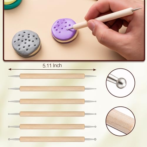 Amrules 10Pcs Double-Ended Stainless Steel Dotting Tools with Multiple Size - color: Lightyellow-Dotting-10Pcs