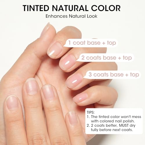 GELLEN Clear Nail Polish Ridge Filling Base Coat, Sheer Nude Tint Ridge Filler For Nails | Smooth Strengthen Nourish Damaged Dry Finger Nails | Shea Butter, Vit E, Protein | Toxin HEMA & TPO Free - color: Clear Nude Tint