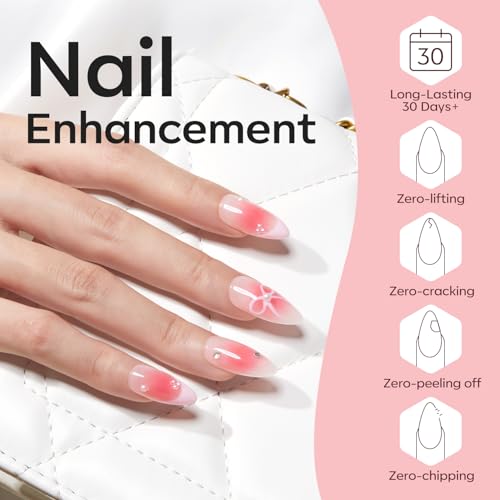 modelones Builder Nail Set, Base Colors 8-in-One Jelly Nude,6 Colors - color: Builder Crimson Blush Translucent