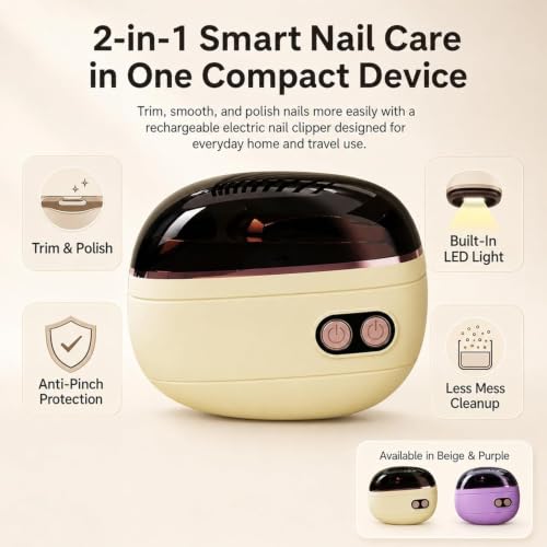 2-in-1 Smart Electric Nail Clipper & Polisher
