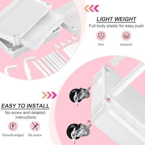 Goovilla 4 Tier Rolling Utility Cart Organizer with Removable Drawer, White - size: 4 Tier, style: White