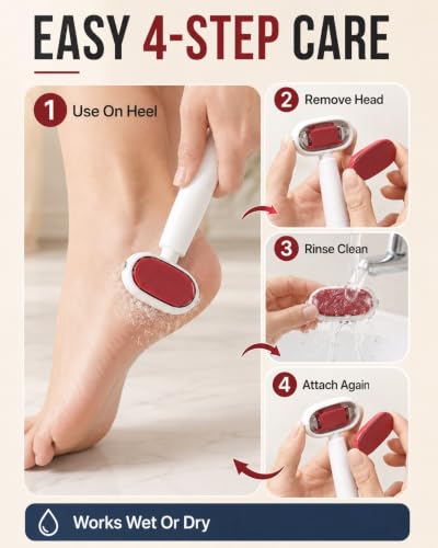 Dual Sided Foot Callus Remover Stainless Steel Blade Portable Dead - color: Red