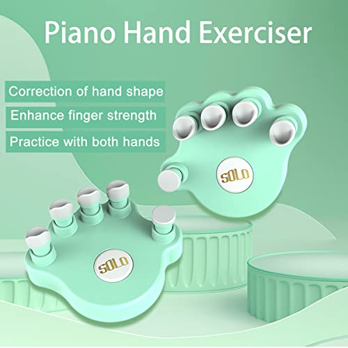 Piano Finger Trainers, Hand Grip Exerciser Ergonomic Training Finger Pressing Posture Correction Tool for Guitar Piano Trigger Finger Training Arthritis Therapy and Grip 2PCS/Set - color: Green