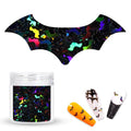 Laza 2g Halloween Chunky Glitter Bat Shaped Confetti Nail Charms - color: Laser Black