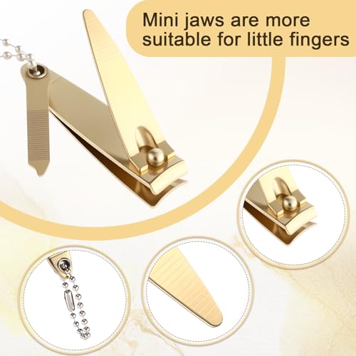12 Pieces Nail Clippers Stainless Steel Set, Gold - color: Gold