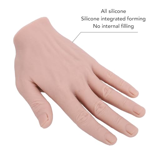 Silicone Male Hand Model, Reusable Silicone Artificial Hand Model for Festival Props Painting Practice, Silicone Tattoo Practice Hand for Experienced Tattoo Artists and Beginners - size: Left Hand