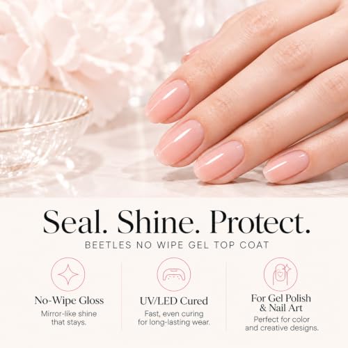 Beetles Gel Polish No Wipe Glossy Gel Top Coat Long Lasting 1Pcs 15ml - color: A-Clear-1