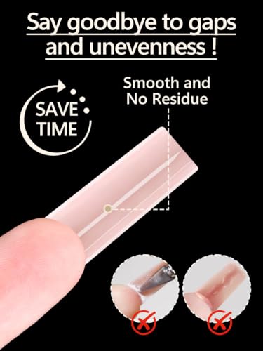 TOROKOM Sandwich Nails Dual Forms for Builder and Poly Nail Gel Extensions - color: Long Square