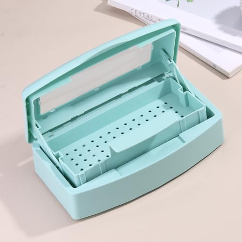 SUTOKAKA Nail Tool Sterilizer Box Plastic Disinfectant Container, Blue - color: Liftable Blue