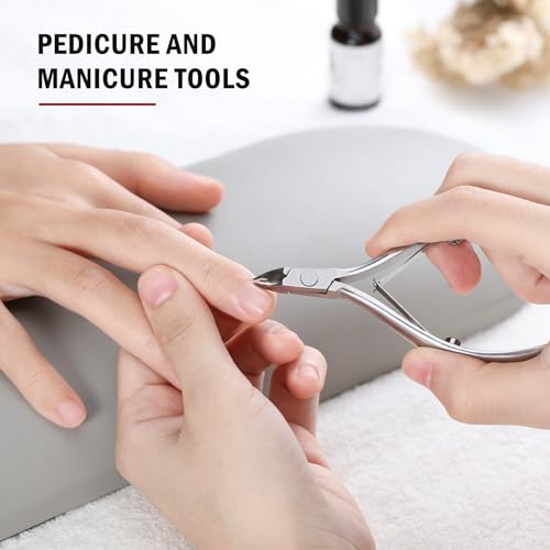 FVION Cuticle Clippers - Precision Cuticle Cutter, Extremely Sharp Cuticle Scissors, Stainless Steel Nail Cuticle Remover, Cuticle Nipper, and Professional Manicure Tool (4mm Jaw) - color: Silver