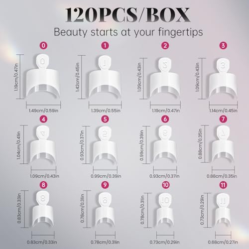 Krofaue Short French Half Wrap Nail Tips, 120PCS Acrylic False Tips - color: French Short Half Wrap