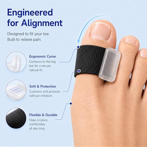 6 Pack Gel Toe Separators for Overlapping Toes, Big Toe Spacers,3 Size - color: Black, size: LARGE: WOMEN(10.5-15)/MEM(9-14)