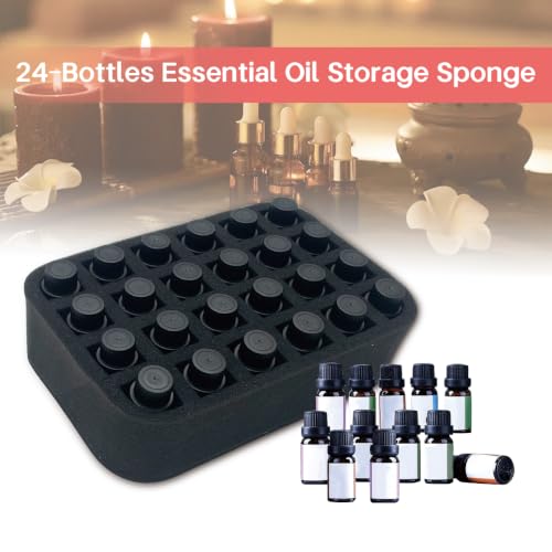 Essential oils Organizer Holder Foam Pad with Slots, can DIY - color: Black 24