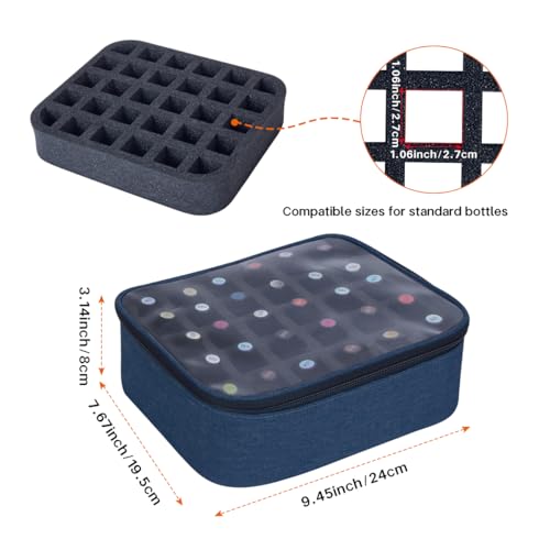 Small Clear Nail Polish Organizer Holds 30 bottles(15ml-0.5fl.oz) Nail Polish Case Multifunctional Nail Polish Bag organizer, Cosmetic Travel Makeup Cases for Women Blue - color: Blue, size: 1Pcs-30 bottles