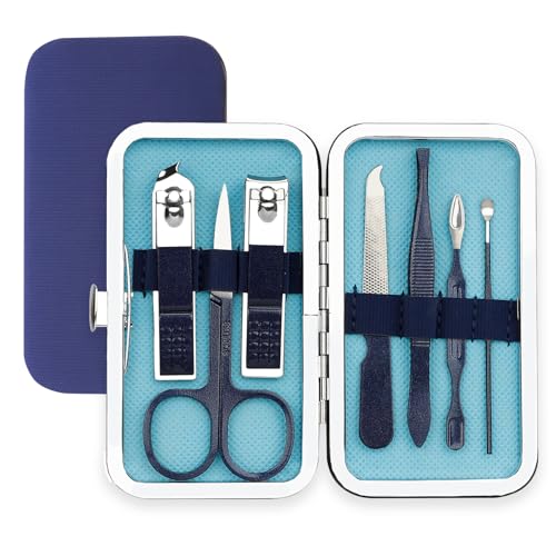 Manicure Set, Nail Clipper Kit, Nail Clipper Set, Nail Care Kit, 8 In 1 Professional Manicure Kit Personal Care, Stainless Steel Facial Pedicure Care Tools, Grooming Kit for Women Men, Blue - color: Blue