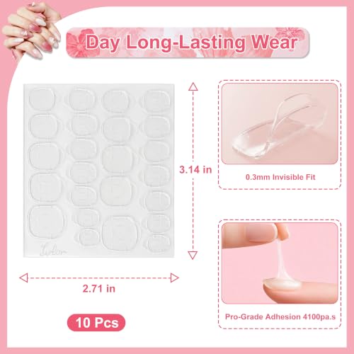 Ivtor 30 Sheets Waterproof Breathable Jelly Double Sided Adhesive Tabs Nail Glue Sticker False Nail Tips… - color: Standard - 30 Sheets