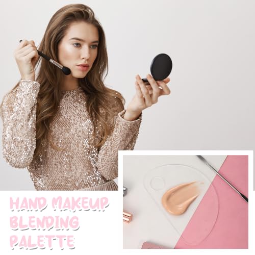 2 PCS Foundation Plate with Makeup Spatula Acrylic Makeup Mixing Palette Tray for R Beauty Salon Color Cream Liquid Foundation Mixing Palette Eye Shadow Lipsticks Nail Art(Rectangular)