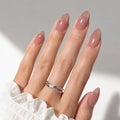 Nude Press On Nails Almond - Nude Nails Short Fake Nails - color: 1A - Classic Nude
