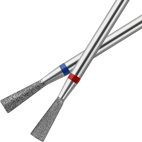 2Pcs Diamond Nail Drill Bits Carbide Conical Micro Cuticle Remover Bit Russian Electric File Bits for Under Nail Dead Skin Cleaning Cuticle Remove Nail Art Design Manicure and Pedicure - color: 2PCS 0.1x0.33