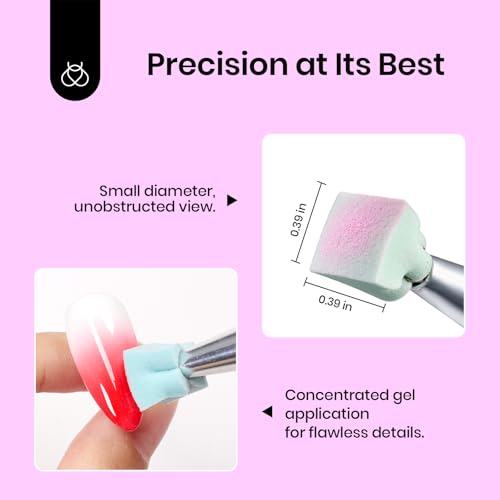 Beetles 150Pcs Soft Nail Sponges for Ombre, Colorful Nail Sponge - color: B- Multicolor-150