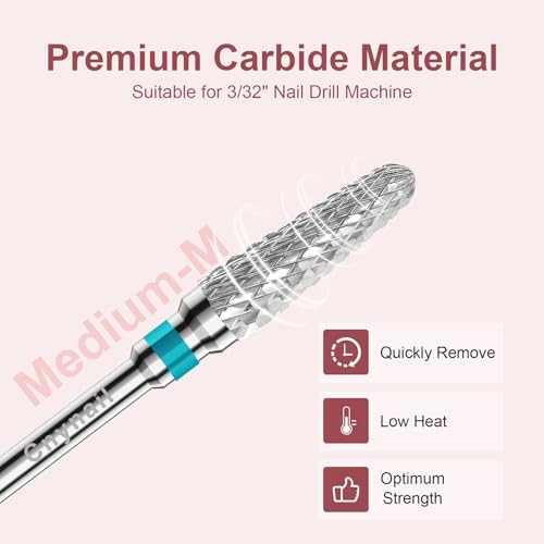3/32" 2PCS Clean Cone Carbide Cuticle Cleaner Bit for Nail Prep & Cleaning - color: 008 Silver, size: M