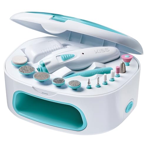 Kiss Professional, Electric Nail Drill/Electric Nail File & Nail Dryer System, Includes 12 attachments, Cuticle Pusher, A/C Adapter, Storage case - size: 15 Piece Set