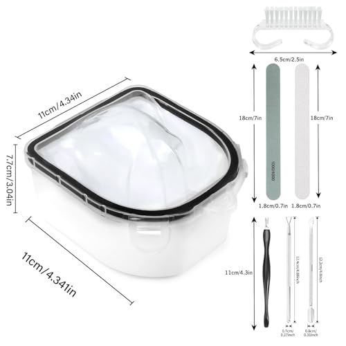 Yokilly Nail Soaking Bowl Set: Soak Off Gel Polish Remover Manicure Bowl - color: Black-8pcs set