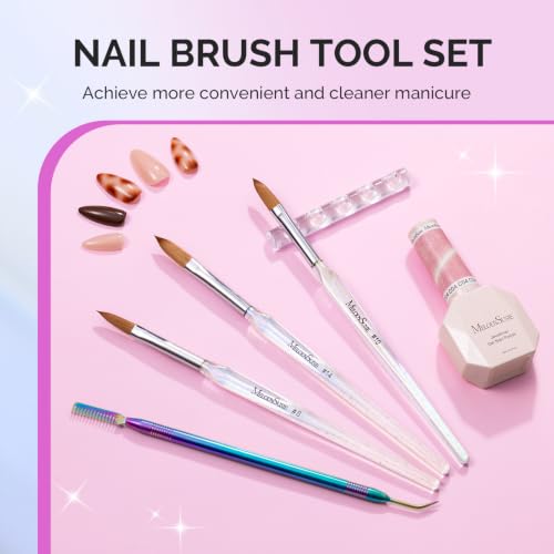 MelodySusie Acrylic Nail Brush Set,Size 8/10/14 - color: Transparent color