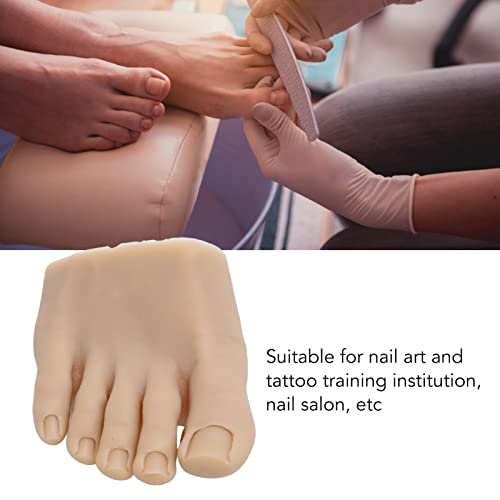 Silicone nail practice foot model, lifelike dark skin reusable half foot