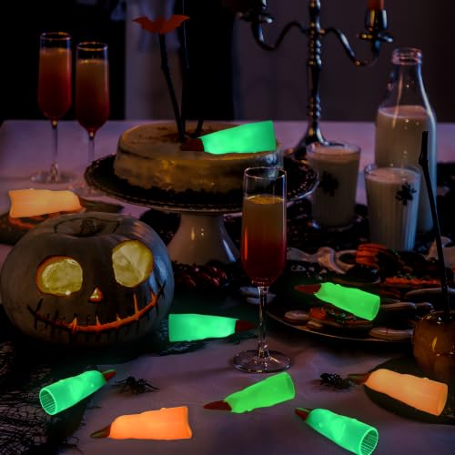 Halloween Fake Witches Fingers Nails for Kids Reading, Glow in The Dark - color: Colorful