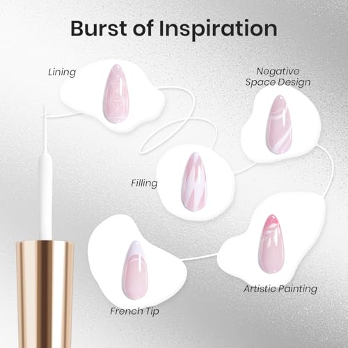 beetles Gel Polish Swirl Nail Art White Gel Liner Nail Polish - color: B - White-1